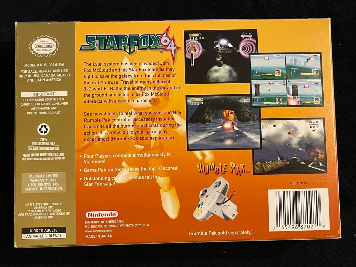 Star Fox 64 (Nintendo 64, 1997) BOX ONLY - Authentic N64 | eBay