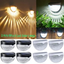 Outdoor Solar 6 LED Deck Lights Path Garden Patio Pathway Stairs Step Fence Lamp