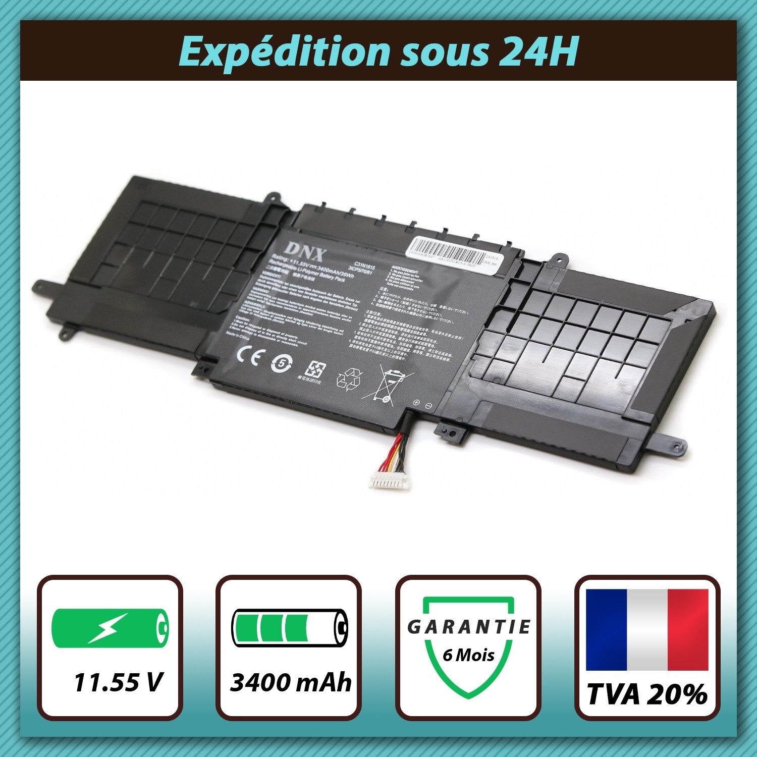 Batterie Asus ZenBook UX333FN pour travailler en déplacement sans chargeur
