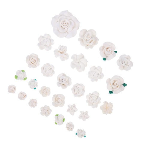 28 pièces étui téléphone fleurs en céramique souple ornements charme accessoire floral - Photo 2/12