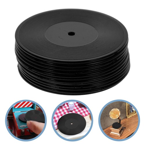 12 Pcs Vinyl Record Decor Mini Model Fake Records Dollhouse Player Miniature