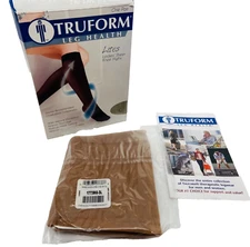 TRUFORM Leg Health Lites 3X Large Beige 15-20mmHg 1773 Ladies Knee Highs NIB