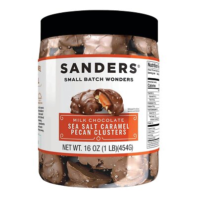 Sanders Small Batch Wonders Milk Chocolate Sea Salt Caramel Pecan Clusters 16Oz.