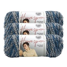 3 Pack Lion Brand Yarn 790-602C Homespun Yarn, Blue Moon