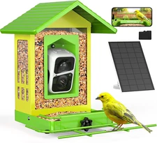 Birdsnap® APS - Metal Bird Feeder with Camera Solar Panel 32GB Card, AI Identify