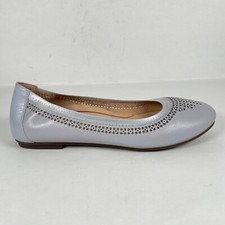 Vionic Whisper Ballet Flats Womens Size 8 Blue Leather Slip On Perforated Shoes