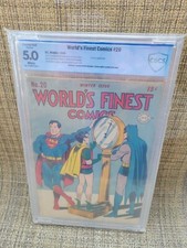 WORLDS FINIST COMICS #20 CBCS 5.0 SUPERMAN BATMAN ROBIN 1945 AWESOME! CLASSIC DC