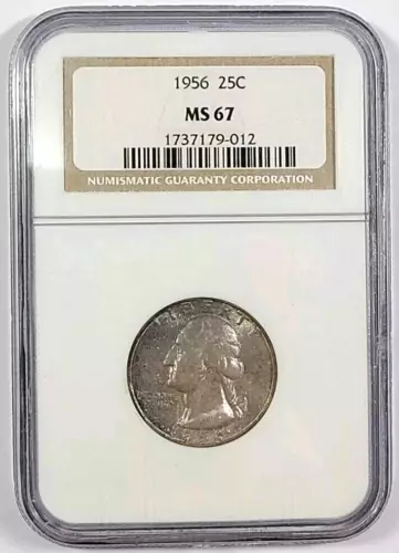 1956 P Washington Quarter NGC MS67 Toned