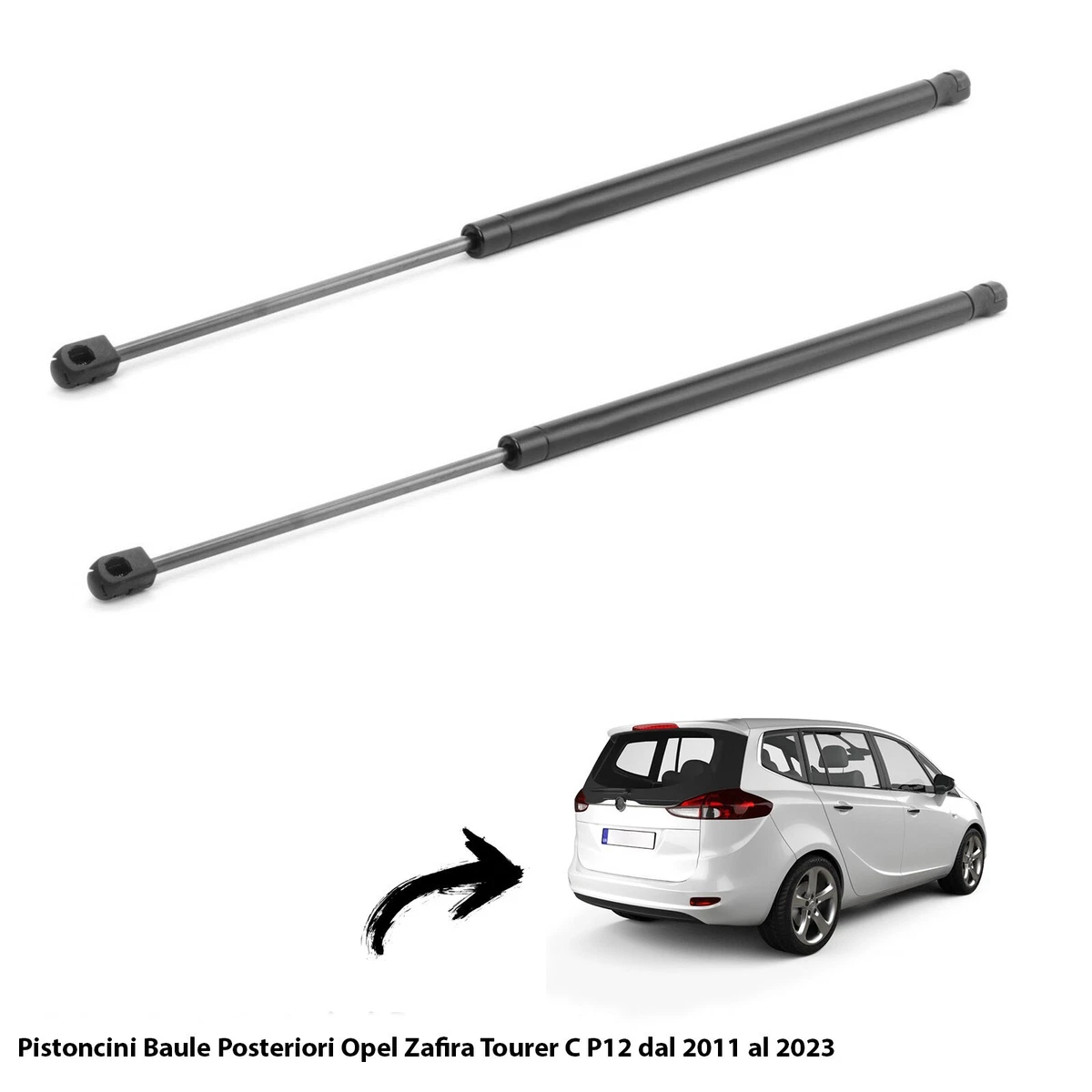 Coppia Molle A Gas Per Cofano Posteriore - Compatibile Con Opel Zafira 1998-2005 (2 Pezzi, 590 Newton)