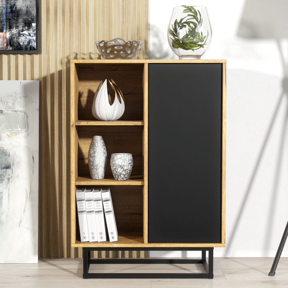 Unit Sideboard Cabinet Cupboard TV  Stand Storage Vintage Oak Industrial 70cm