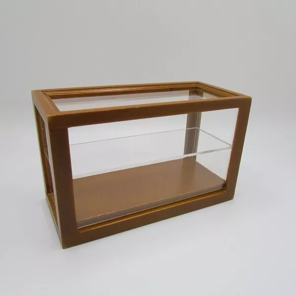 Dollhouse Miniature Wood Walnut Short Display Case with Open Back T6677