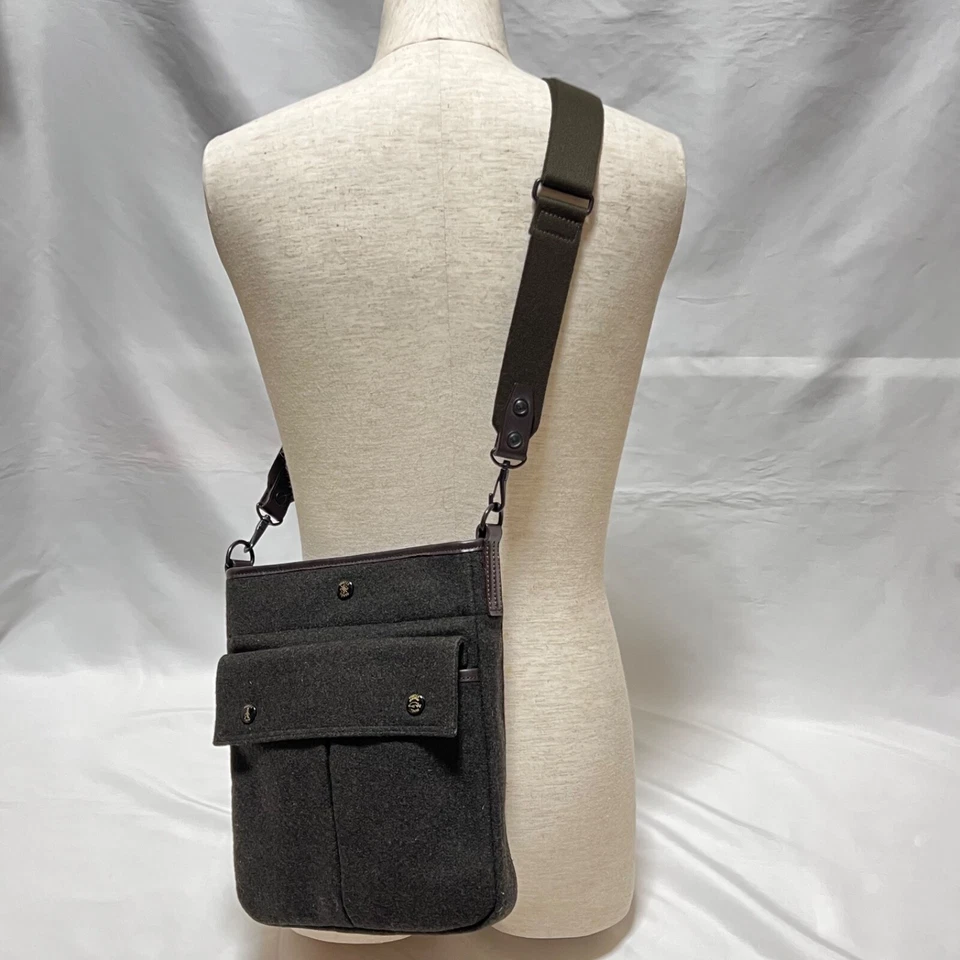 Porter Yoshida & Co El 10 Aniversario Marrón Oscuro Lana Cuero Buen Estado Foto 2 de 4