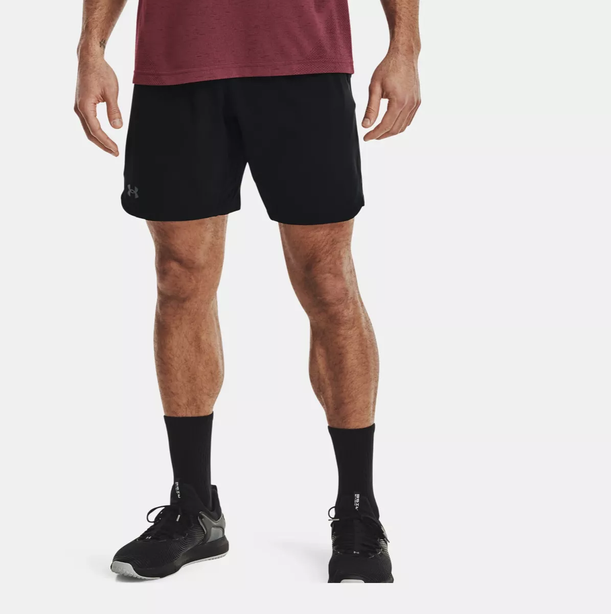 Under Armour Elevated Woven Shorts Black Logo Internal Drawcord
