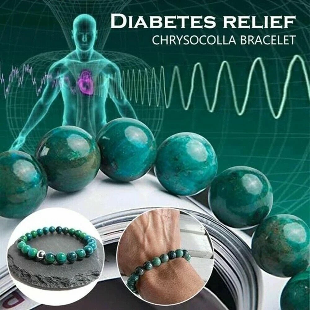 Diabetes Relief Chrysocolla Bracelet Chrysocolla 8mm Natural