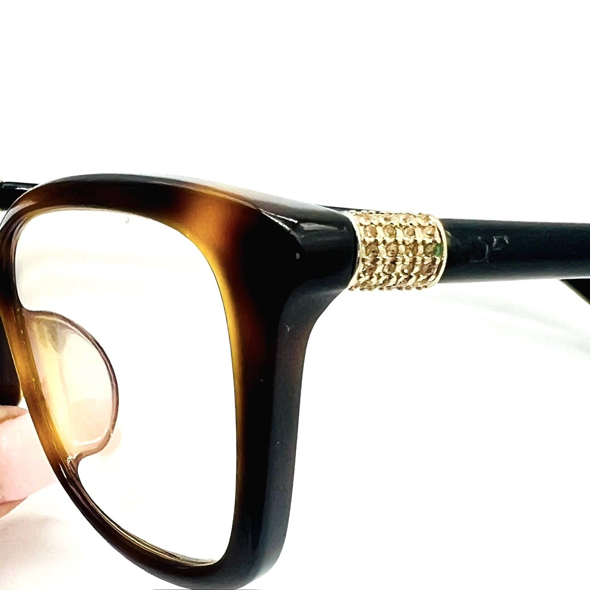 Diane Von Furstenberg Eyeglasses Tortoise Frame Black Arms  display picture 1