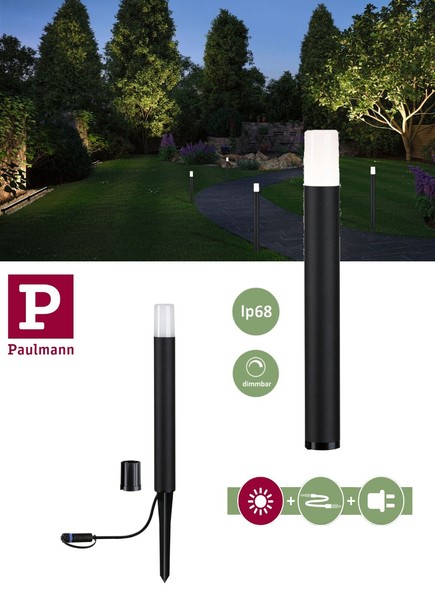 Paulmann Plug & Shine Led Einzel Pollerleuchte Flarea IP65 400Mm 3,6W 3000K-image