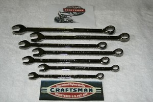NEW 7pc SAE GUNMETAL CHROME CRAFTSMAN STANDARD COMBINATION 12 POINT