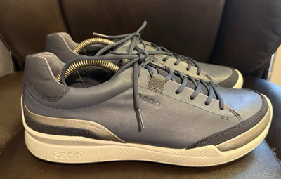 Ecco HydroMax Natural Motion Biom Yak Leather Navy Blue Golf Sneaker Men 43/10