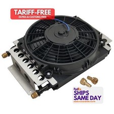 Derale DER15800 Tube Type Aluminum Fluid Cooler and Fan Universal Performance Pa