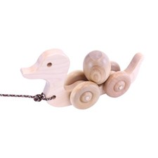 AmishToyBox.com Toddler Duck Pull Toy, Wooden, With Egg