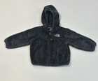 The North Face Kids Infant Basic Full-Zip Hooded Fleece Gray Black Sz 6-12months
