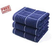 3PC Kitchen Towel Set 100 Cotton Dish Towels 16 x 26 Absorbent Tea Bar Towels