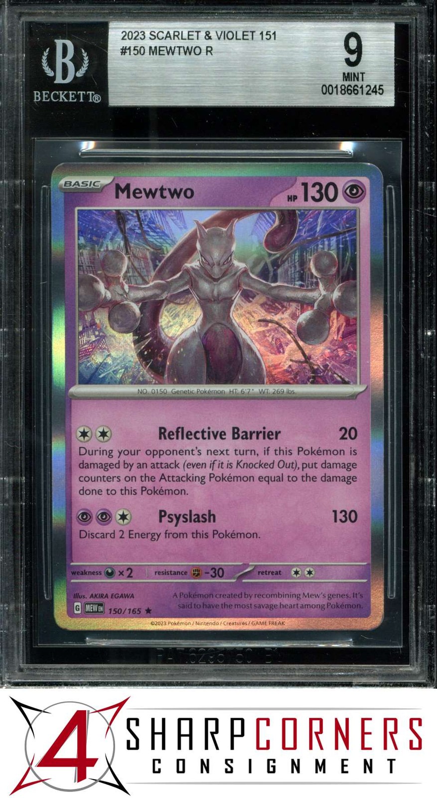 2023 POKEMON SCARLET & VIOLET 151 #150 MEWTWO BGS 9