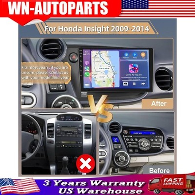 For Honda Insight 2009-2014 9'' Android 13 Carplay Car Stereo Radio GPS 64GB US