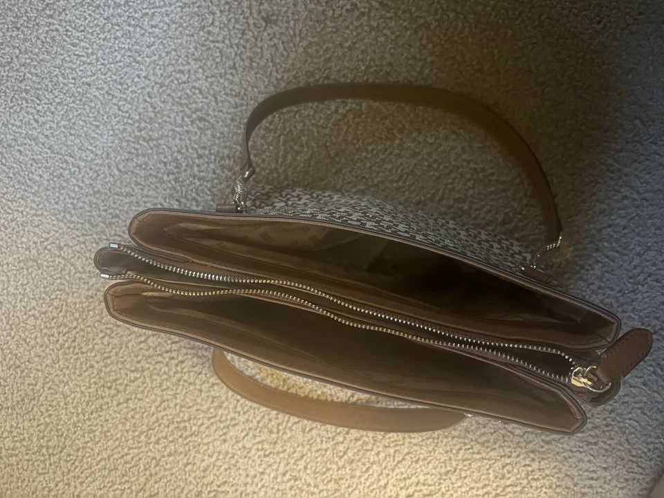 DKNY Grande Cuero Marrón Bolso de Mano Bolso Cartera Bolso de Hombro Foto 3 de 4