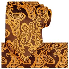 Mens Paisley Tie And Pocket Square Necktie Sets Formal Wedding Business
