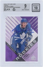 Zach Hyman Maple Leafs Signed 2016-17 Upper Deck SP #194 BAS 9/10 Rookie Card. rookie card picture
