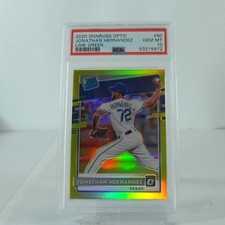 2020 Donruss Optic Jonathan Hernandez Rated Rookie Lime Green RC PSA 10 Gem Mint