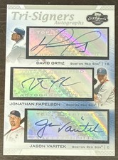 David ORTIZ VARITEK PAPELBON🔥2007 Topps Co-Signers Tri-Signers AUTO #TS-OPV💥