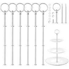 6 Pack Etageren Stangen, 3 Stufige Etageren S...