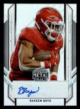 2021 Leaf Metal Draft #PA-RB1 Rakeem Boyd Portrait Auto Rainbow Silver #/99