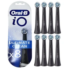 Oral-B iO Ultimate Cleans Replacement Toothbrush Heads Pack of 8 Black