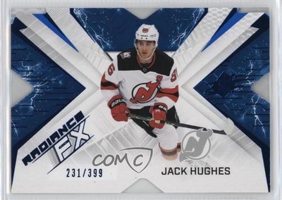 2022-23 SPx Radiance F/X Blue 231/399 Jack Hughes #RFX-43 0b3