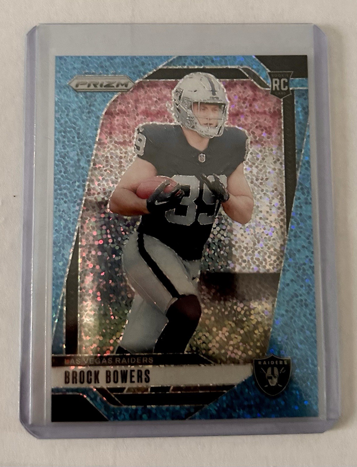2024 Panini Prizm - Rookies Brock Bowers #315 Blue Sparkle Prizm /96 (RC)