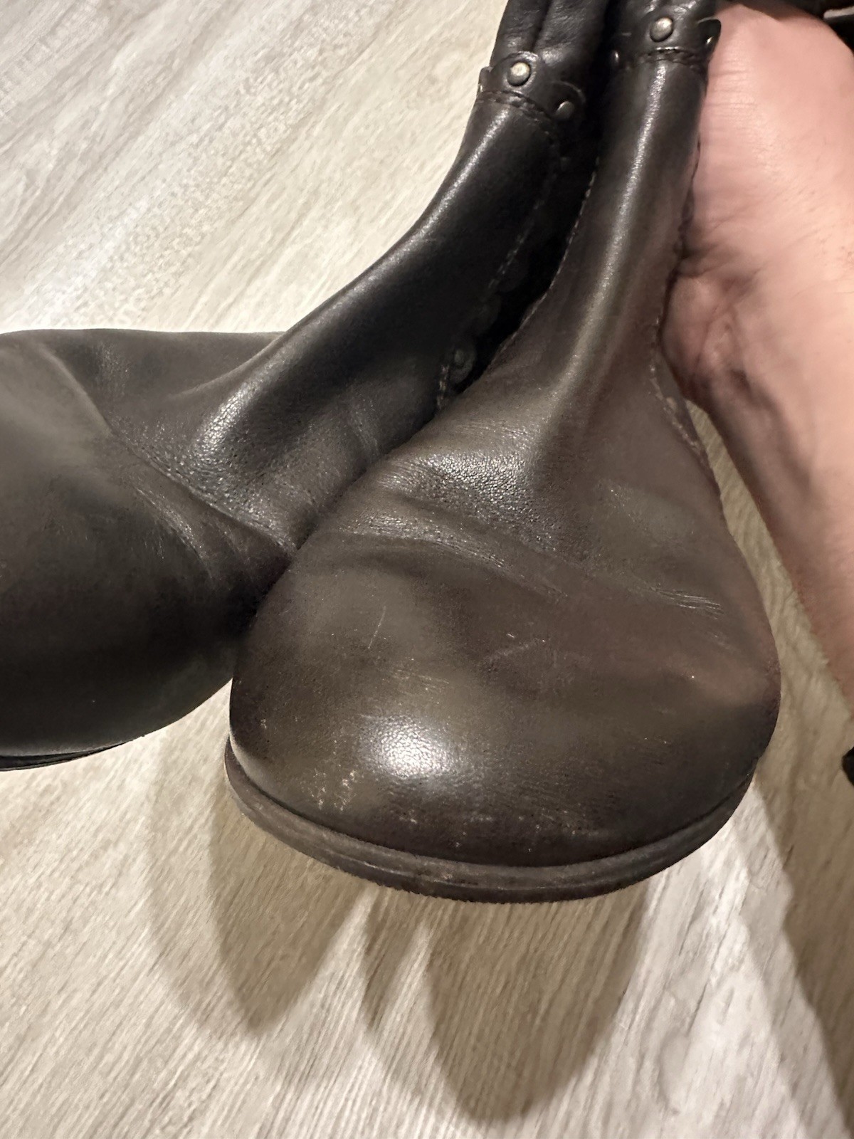 Vintage Christian Dior Brown Leather Knee High Boots D Buckle EU 37 US 7 thumbnail 6