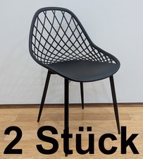 2 Stück Wohnzimmerstuhl Terrassenstühle Esszimmer Terrasse Garten Gitter Schwarz