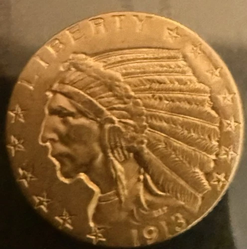 1913 $5 indian head gold half eagle. A Must Have For Serious Collectors.