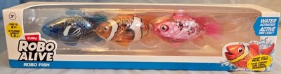 Zuru ROBO ALIVE ROBO FISH Water Activated Swimming Fish Toy 3 pack *NEW*