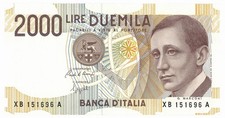 2000 LIRE B. D'ITALIA GUGLIELMO MARCONI SERIE SOSTITUTIVA XB 25/07/2001 FDS-/FDS