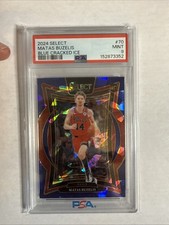 Matas Buzelis Rookie 2024-25 Panini Select Blue Cracked Ice Prizm PSA 9