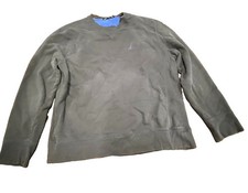 Nautica Mens Large Navy Blue Crewneck Sweatshirt Cotton Blend Pullover Logo