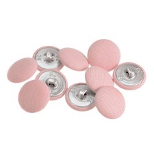 10pcs Fabric Cloth Covered Button 18mm Metal Round Sewing Buttons Pink