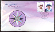 L4638 Australia 2019 The Queen's Birthday Opal medallion pnc pmc