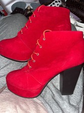 NEW Women Chunky Heeled Boots High Heel Platform Boots Chunky Heel Booties 10