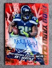 2014 Topps Chrome Marshawn Lynch Auto Red 1000 Yard Club SSP #/25 Rare Seahawks