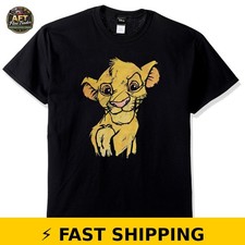 Disney Lion King Simba Sketch Graphic T-Shirt Black X-Large